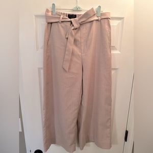 Banana Republic Wide Leg Tie Waist Herringbone Crop Pants